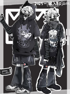 Áo Thun Cotton Dáng Rộng Tay Ngắn Thiết Kế Sáng Tạo Wolf into Sheep Sweet Death Không Giới Hạn Giới Tính Mùa Hè 2025