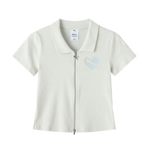 Áo Thun Polo Nữ Puma Powerpuff Girls Slim Fit Có Dây Kéo Áo Len Dệt Kim 637466-82 Trang Phục Tập Luyện Và Tập Thể Dục Hợp Tác