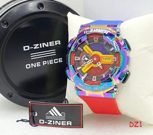 Jam Tangan Pria Original Dziner 8295 Chrono Double Time Sports Karet Rubber Anti Air