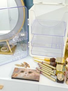 OutingSG®Large Capacity Skincare Storage Box Makeup Organizers With Cover Cosmetics Drawer Storage