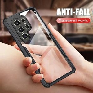 เคสโทรศัพท์อะคริลิคป้องกันการตกกระแทกสำหรับ Samsung Galaxy S25 S24 Ultra S24 S24fe 5G S23 Plus S22 S21 S20 S10 + Note 20 Ultra 10 Lite 9 8 A07 A17 4G 5G