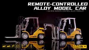 1/64 Mini Desktop Toy Car Alloy Rc Forklift Truck App 2.4G Remote Control Car Flatbed Cart Vehicle Toys for Children Adult Gifts