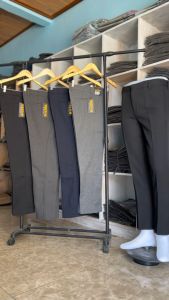 CELANA BAHAN KANTOR FORMAL KERJA PRIA SLIMFIT DASAR KAIN WOLL KUALITAS ABU HITAM NAVY ARMY