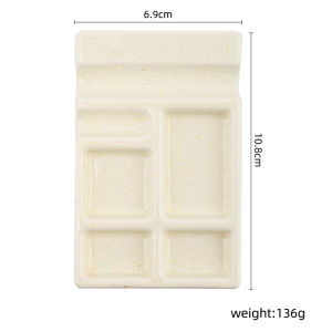 1pcs Ceramic Colour Palette Painting Pigment Palette Pen Rest Compact Gouache Watercolor Painting and Calligraphy Art Supplies
