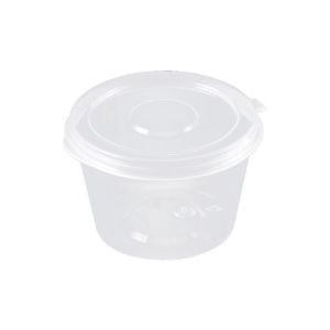 Commercial Disposable Integrated Sauce Box with Lid Pepper Dipping Sauce Sealed Subpackage Packing Box P2P1 Lid round PP Material