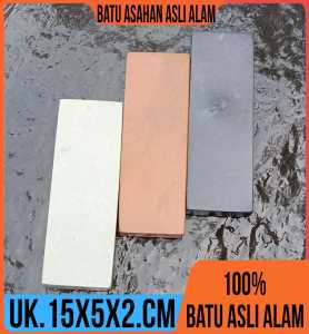 batu asahan asli alam terbaik 1set isi 3pcs dengan kekasaran batu berbeda ukuran 15x5x2cm