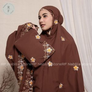 RF Nabilla - COD Mukena Dewasa Bunga Sakura Bordir 3in1 Katun Premium Jumbo
