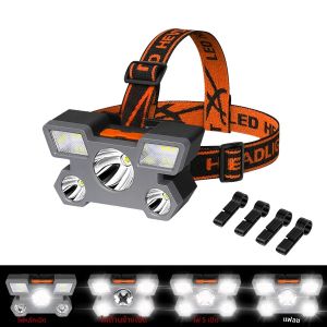 USB LED ไฟหน้าแบบชาร์จไฟได้ไฟหน้าฉุกเฉิน Mini แบบพกพาไฟฉายเดินป่าตกปลาโคมไฟ Camping ไฟหน้า