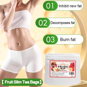 【 Fruit Slim Tea Bags】Fat Burning And Oil Removal Apple Hawthorn Tea Weight Loss Tea Bag Fat Burning And Oil Detoxification Sweet Sour Apple Hawthorn Tea Bags