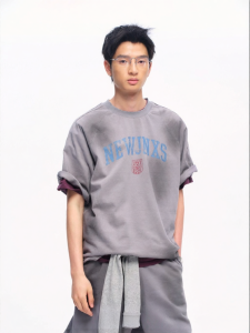JNXS | Double-Knit Washed Vintage Loose Dropped Shoulder T-Shirt