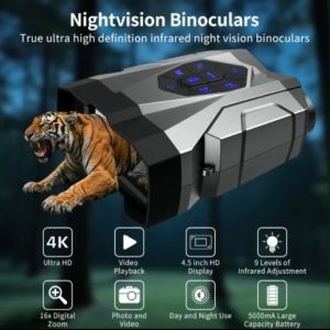 Nightvision Binocularถ่ายภาพและวีดีโอคมชัด4Kซูม16เท่า Infraredปรับ9ระดับ