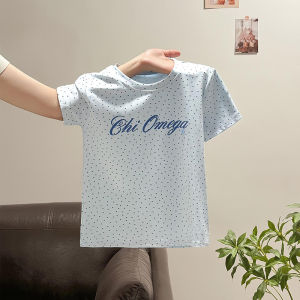 La Chapelle | Dots Short Sleeve T-shirt Lightweight Printed Loose Fit Women Top