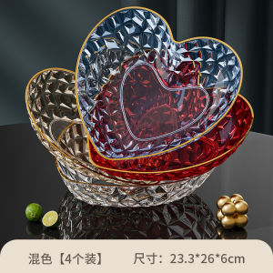 ชามผลไม้ขนาดใหญ่สำหรับใช้ในบ้าน ชามขนม ชามกาแฟ ชามผลไม้ ชามตกแต่ง วัสดุ PET ทนทาน สไตล์หรูหรา