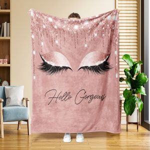 VIKAMA Sparkling Diamond Eyelash Cover Blanket Soft and Skin friendly No Hair Loss Best Friend Gift Bedroom Decoration