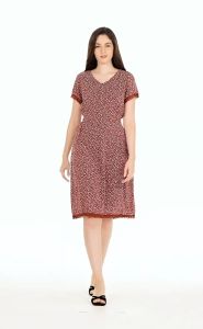 Krizia Printed Tie Back Midi Dress