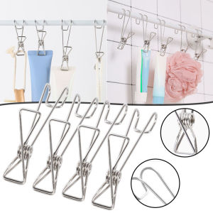 1/5Pcs Home Stainless Steel Storage Rack Laundry Chip Hooks Clothes Pegs Photo Clip Clothespins Towel Chips Hook Laundry Storage Holder