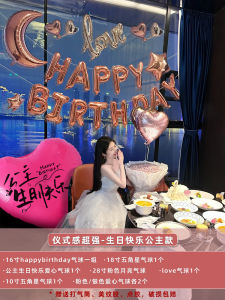 Balloon Birthday Scene Decoration Adult Ceremony Party Atmosphere Pink Girl Romantic Indoor Aluminum Foil Balloon 18 Inch