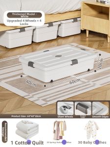 MMZECE | Rolling Underbed Storage Drawer Flat Design