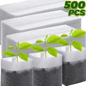 Dizoey 100/500PCS Seedling Bags Degradable Non-Woven Nursery Bag Fabric Seedling Grow Bags Plant Pouch for Garden Agricultural Supply