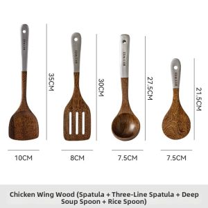 Heat-resistant Non-stick Wooden Kitchen Utensils Set