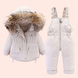 Baby Winter down Jacket Coat and Jumpsuit for Children Clothing Set 2 PCS Thicken Clothes Warm Jacket for Girls Infant Snowsuit