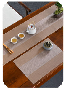 New Chinese Style Table Flag Tea Tablecloth Waterproof Long Strip Tablecloth Luxury High End Dining Table Mat Tea Ceremony Decor