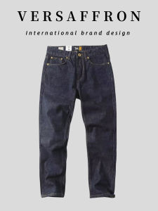 กางเกงยีนส์ทรงตรงหลวมๆ สำหรับผู้ชาย ผลิตจากผ้าฝ้ายแท้ ทรงหลวมสบายๆ สีน้ำเงิน กางเกงขายาวทรงหลวมสบายๆ
