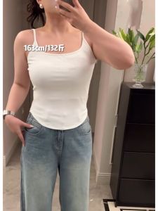 เสื้อกั๊กแขนกุดทรงเข้ารูปสำหรับผู้หญิงในฤดูใบไม้ผลิและฤดูร้อน เสื้อชั้นในแบบมีสายคล้องไหล่แบบเข้ารูป เสื้อคลุมกันหนาวแบบมีฮู้ด