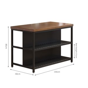 OUJUGEJIAJU | Industrial Style Movable Island Table