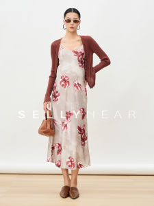 SELLYNEAR | Maternity Elegant French Style Knitted Cardigan and Dress Set