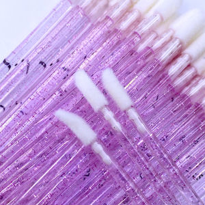 แปรงปัดขนตาคริสตัล 50 ชิ้น แปรงทำความสะอาดขนตาแบบแยกชิ้น แปรงปัดมาสคาร่า แปรงทาปาก อุปกรณ์ต่อขนตา