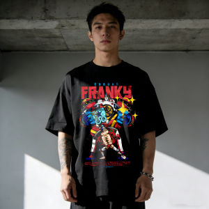 Bandai | One Piece Men Women Cotton Franky Print T-shirt Summer Anime Tee 2026 Summer Short-sleeved Retro Harajuku Y2K Streetwear Tops