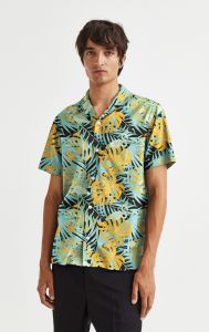 KEMEJA FULLRPRINT PRIA/SPOON/MOTIF GREEN LEAF