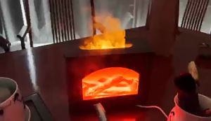 New Simulated Fireplace Air Humidifier Flame Effect Aroma Oil Diffuser Home Aromatherapy Humidifiers Mist Sprayer Air Diffuser