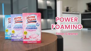 HYPERCLEAN 3 Packs Power Foaming Toilet Cleaner Toilet Bubble Removing Fresh and Odor- Fast-Foaming Powder (100G x3 )