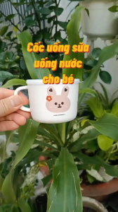 Cốc uống nước uống sữa có nắp đậy cho bé Kichi an toàn tiện lợi chịu nhiệt cao không chứa BPA