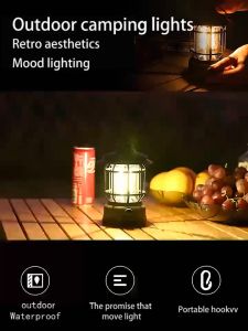 Outdoor Vintage lamp Lampu Khemah Room Light Camping Lanterns Battery Type LED Light Hiking Light Camping Light