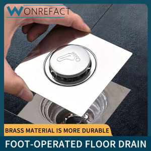 Brass Floor Drain Strainer Anti-Odor Foot-Controlled Pop-Up Core Bathroom Heavy Duty Anti-Cockroach Filter Quick Drainage Tool