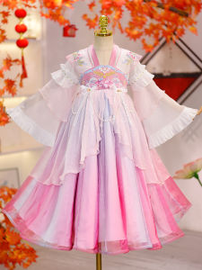 New Chinese Style Girls Hanfu Spring Autumn Super Fairy Tale Traditional Costume Childrens Tang Suit Ancient Assembly Clothes