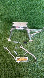 PAKET LENGKAP Standar Jagang 2 Tengah Samping Set AS Karet Honda Vario 125 150 Lama Bohlam Led New CROM Model Ori Tebal Murah / Standart Cagak Jagrak 2 Tengah Samping Vario 125 150 CROM