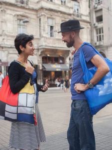 German Loqi Museum Synchronous Eco-friendly Bag Art Taste Cultural and Creative Bag Classy Foldable Storage Shopping Bag