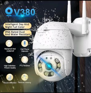 V380 CCTV HD Wireless Outdoor Night Vision Dustproof Waterproof  WiFi Camera with SD Card