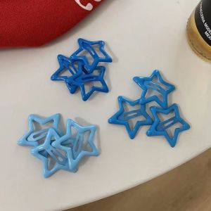 Blue Star Hair Clip Zhang Jie Concert Prop Dopamine Cute Five Pointed Star Side Bangs Clamp Hair Card Fashionable Hair Accessories