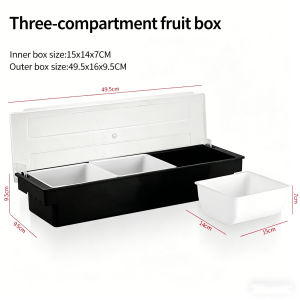 6-Compartment Cold Insulated Condiment Tray with Lid Removable Food Storage Containers Chilled Garnish Party Cocktail Garnishes