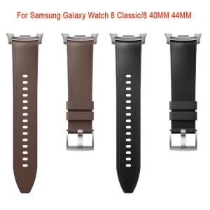 HOT Leather Strap for Samsung Galaxy Watch 9 8 40mm 44mm Band Silicone Bracelet Galaxy Watch 8 Classic 46mm Business Wristband