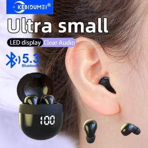 Kebidumei | KEBIDUMEI Invisible Mini Earphones Bluetooth 5.3 Headphones HiFi Stereo Noise Reduction In-ear Earbuds TWS Wireless Headsets
