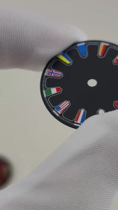 NH35 Dial 28.5mm National Flag Dial Blue-Green Luminous Watch Parts Replacement Accessories NH35 Watch Dial