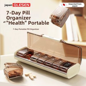 QIAOLESEN | Portable Weekly Pill Organizer Medication Reminder Box