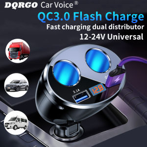 Speedefy Car Charger Dual USB Car Charger Fast Charging Car Cigarette Lighter Power Adapter with LED Display