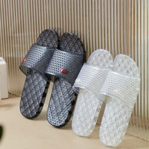 Crystal Slippers Indoor Home Bathroom Anti-Slip Odorless Summer Thick Bottom Men Women Couples Slippers Comfortable PVC Material